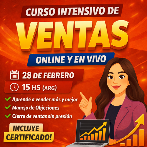 Curso de Ventas (Online y en Vivo + Acceso a la Grabación)