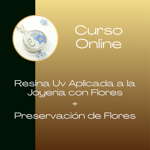 Curso Online en vivo Grabado - Resina Uv Aplicado a la Joyería con Flores Naturales 