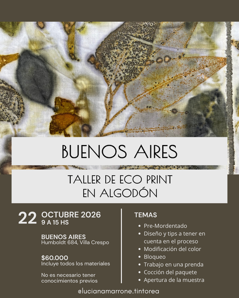TALLER DE ECO PRINT + BUNDLE DYEING