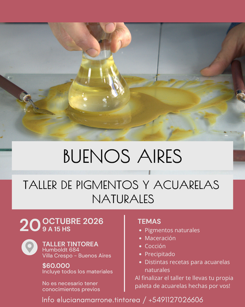 TALLER DE PIGMENTOS Y ACUARELAS NATURALES