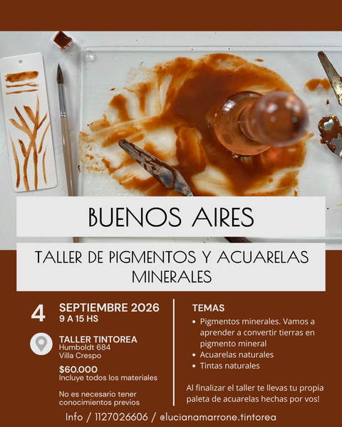 TALLER DE ACUARELAS Y PIGMENTOS MINERALES