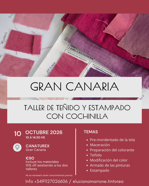 PACK DE 2 TALLERES DE COCHINILLA / GRAN CANARIA