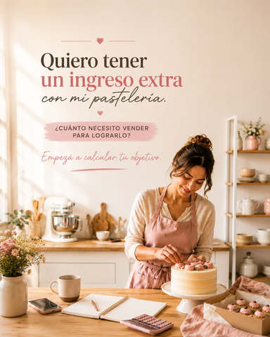 Quiero generar un ingreso extra con mi pastelería. ¿Cuánto necesito vender para lograrlo?