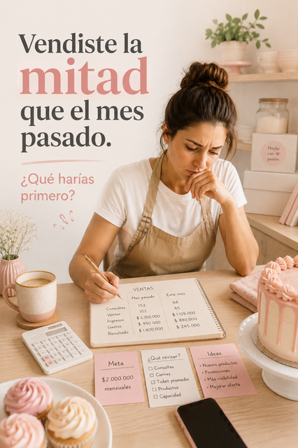 Vendiste la mitad que el mes pasado. ¿Qué harías primero?