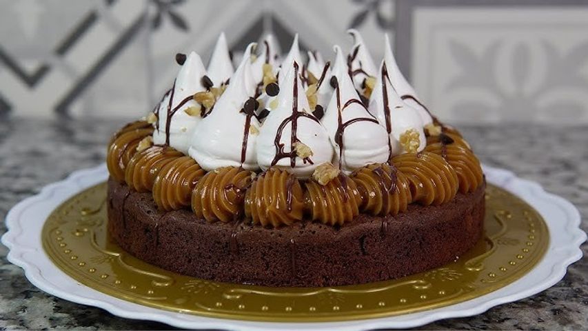 Tarta Brownie con Dulce de Leche Casero y Merengue Italiano