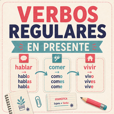 ✨ VERBOS REGULARES EN PRESENTE | Aprende a conjugarlos fácilmente.