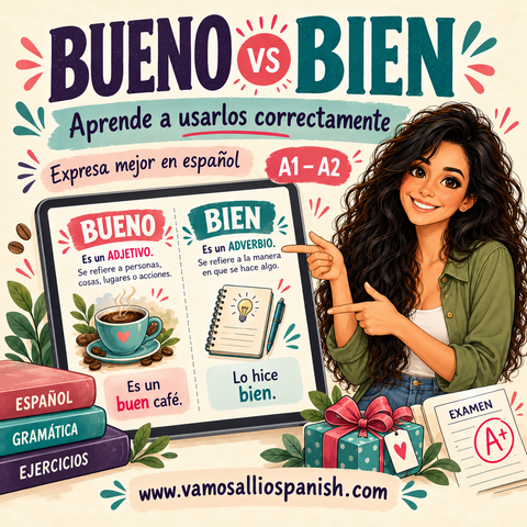 BUENO, BUEN, BUENA Y BIEN | Ficha explicativa + 20 ejercicios con soluciones