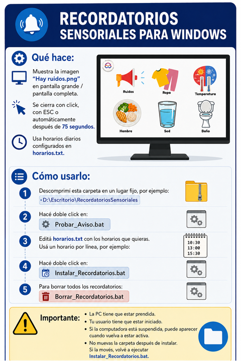 Recordatorios Sensoriales (Windows)