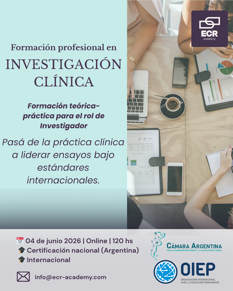  Formación profesional para Investigadores de investigación clínica. (Jun-Agosto)
