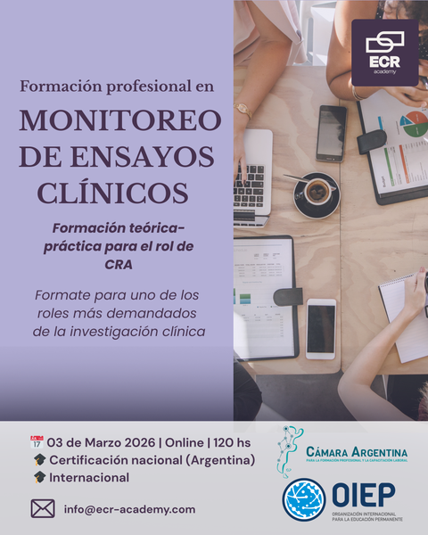 Formación Profesional en Monitoreo de Ensayos Clínicos (Sep-nov 2026)