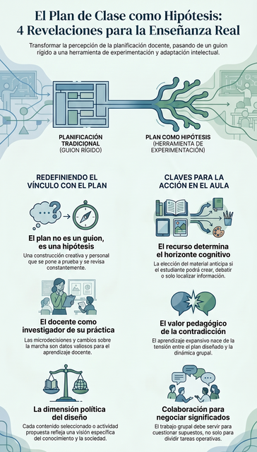 Tu plan de clase como hipótesis: cuatro revelaciones para enseñar sin miedo a lo imprevisto