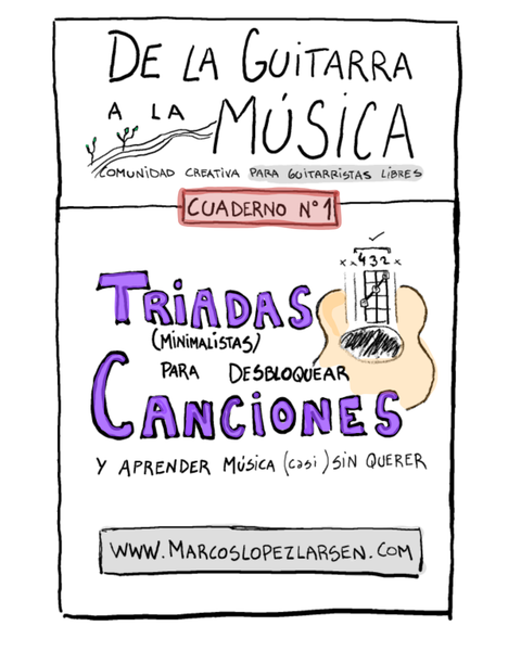 Entendé lo que tocás e improvisá sobre las canciones que te gustan, sin acumular más teoría · Cuaderno Tríadas Minimalistas + Comunidad
