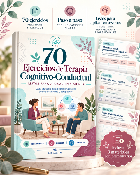 70 Ejercicios de Terapia Cognitivo-Conductual Listos para Aplicar en Sesiones