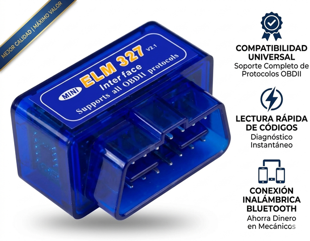 Escáner OBD2 Moto ELM327 v1.5 (Chip Original PIC18F25K80) + Capacitación Técnica de uso y Diagnostico