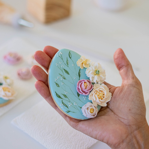 Clase Online de Cookies con Flores