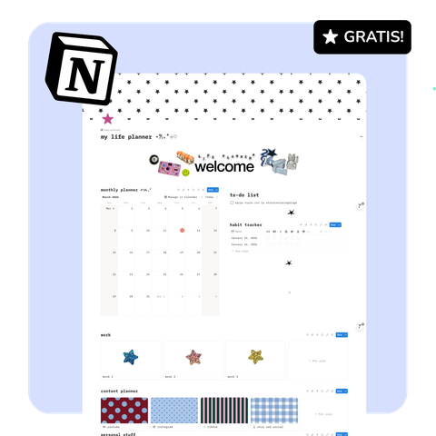 Dashboard Planner & organización | Notion template