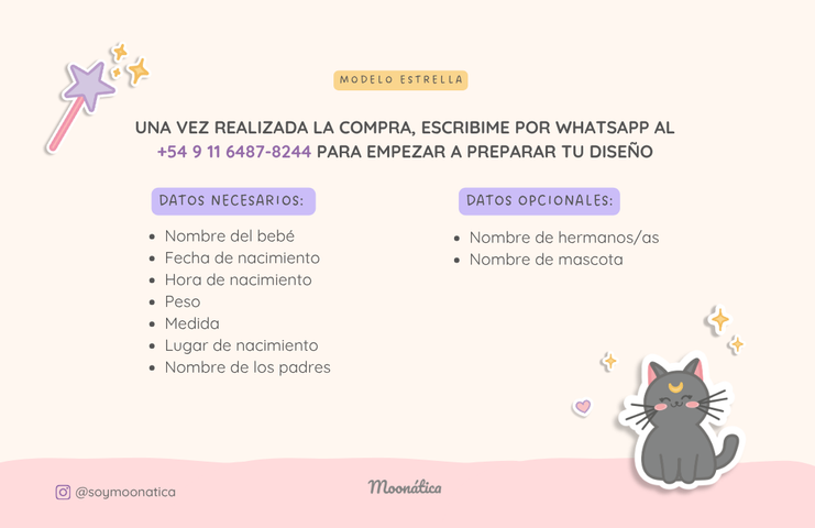 Lámina de nacimiento 🌟 Modelo Estrella
