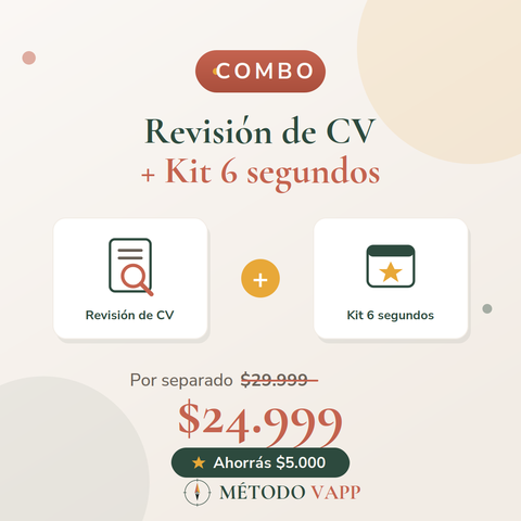 COMBO 1 — Revisión de CV + Kit 6 segundos