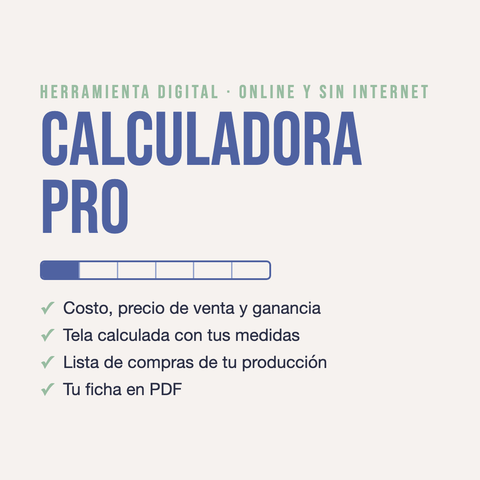 Calculadora Pro · Costo, precio y compra de tu producción