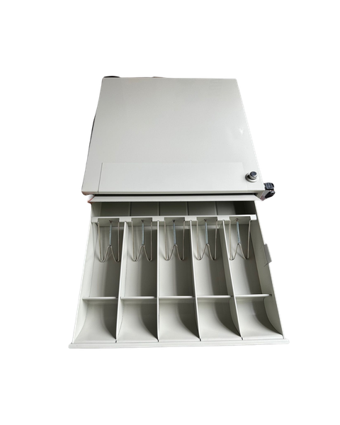 Caja para dinero 5 divisiones – Gaveta registradora + secreter