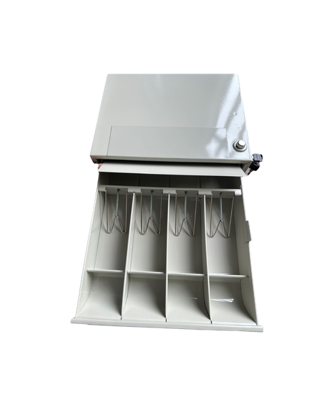 Caja para dinero 4 divisiones – Gaveta registradora + secreter