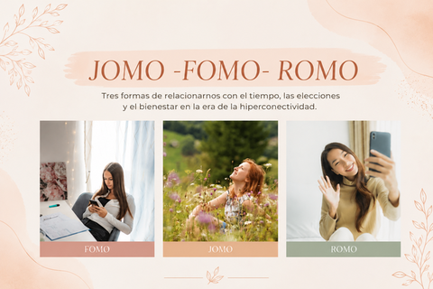 JOMO, ROMO y FOMO: tres formas de vincularnos con el tiempo, las elecciones y el bienestar.
