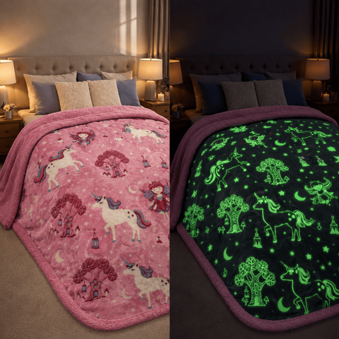 Manta Glow Rosa Fluorescente Infantil