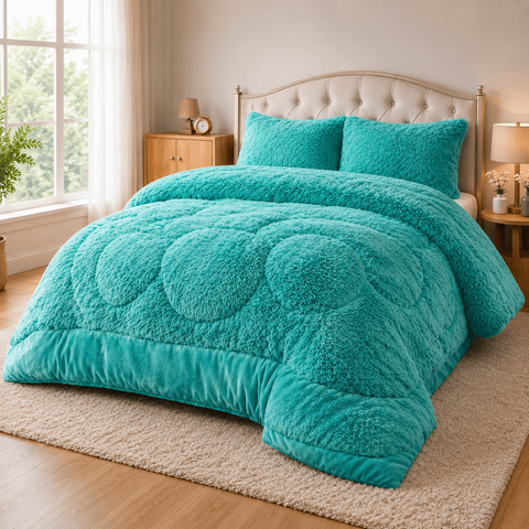 Acolchado Plush Turquesa Luxury Soft