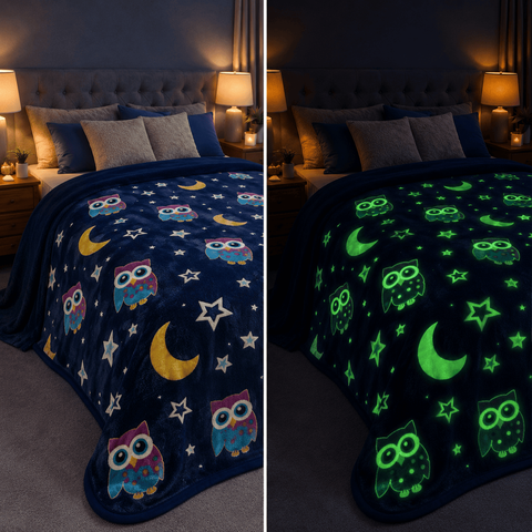 Manta Glow Espacial Azul Infantil Premium