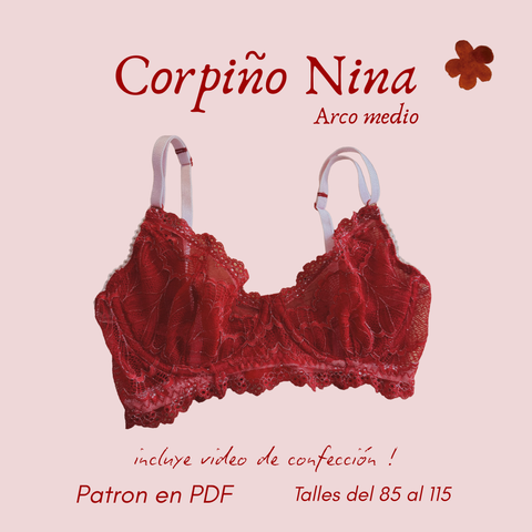 ✿ Molde PDF —Corpiño Nina arco medio