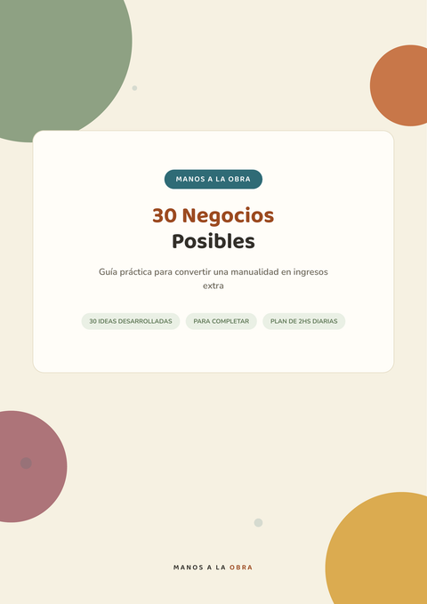 Manos a la obra 30 negocios posibles