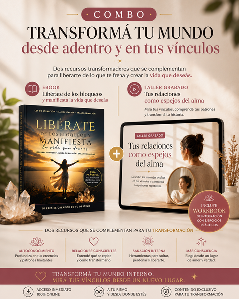 Taller Tus relaciones como espejos del alma + Ebook Liberate y manifiesta la vida que deseas
