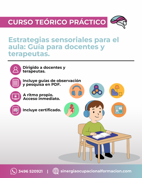 Curso Estrategias Sensoriales para el Aula: Guía para docentes y terapeutas.
