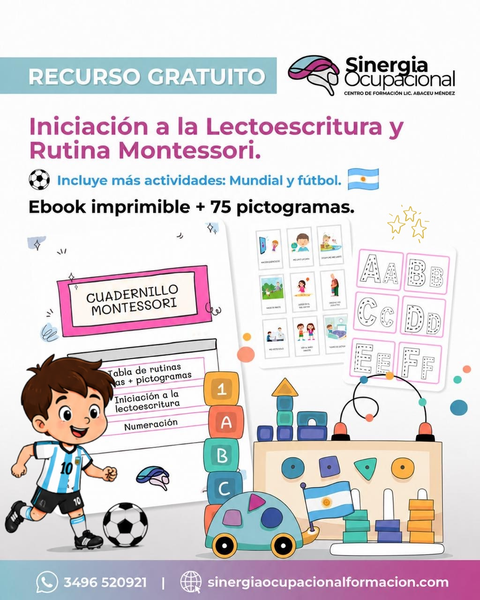 Recursos Imprimibles: Cuadernillo de Lectoescritura, Numeración y Rutinas Visuales + actividades MUNDIAL. 
