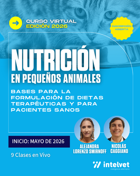 FINALIZADO! Nutrición en pequeños animales: bases para la formulación de dietas terapéuticas y para pacientes sanos