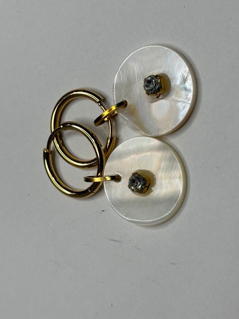 Caravanas Nácar y Strass