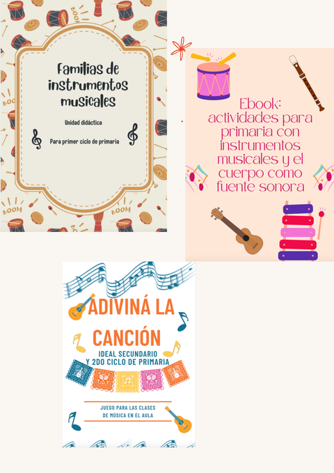 Ud flias de instrumentos+ ebook primaria + juego adiviná la canción 