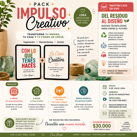 ✨ PACK IMPULSO CREATIVO ✨ (cupos limitados hasta 10 alumnos) 16 de septiembre 20hs virtual