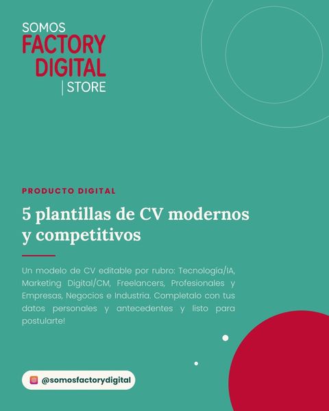 5 Plantillas editables de CVs modernos y competitivos