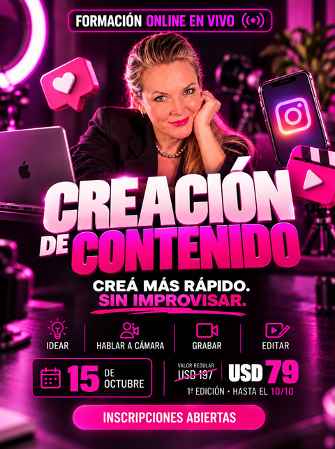 CREACIóN DE CONTENIDO: Formación online en vivo
