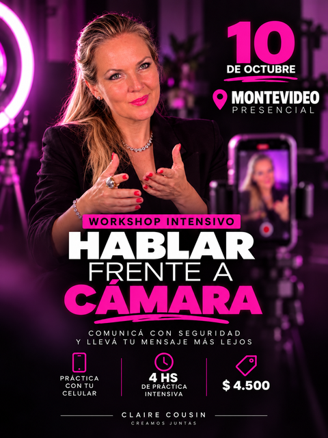 Workshop presencial: Comunicación frente a cámara